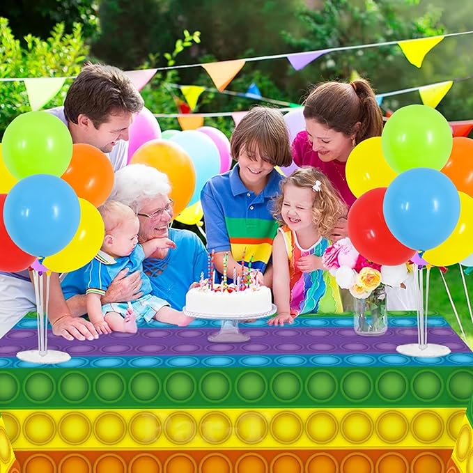 TONIFUL 4 Set Colourful Balloon Centerpieces for Table,Balloons Stand Kit for Rainbow Party Centerpieces Table Decorations,Birthday Decorations,Easter,Fiesta Mexican Themed Taco Decoration