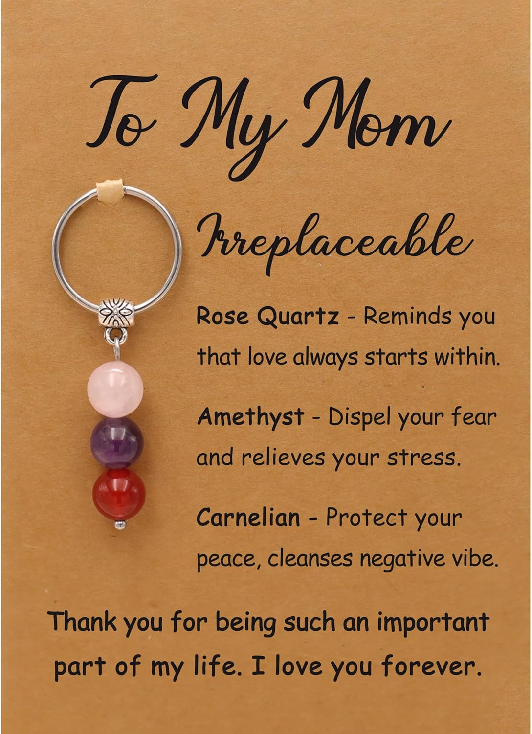 PRCOLUX Natural Healing Crystal Keychain Gifts for Women, Best Friend, Mom, Aunt, Wife Birthday Christmas Graduation Gifts