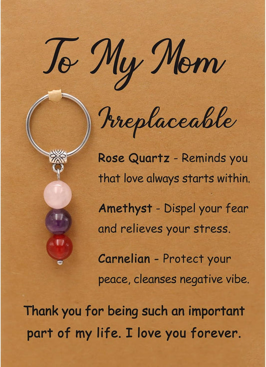 PRCOLUX Natural Healing Crystal Keychain Gifts for Women, Best Friend, Mom, Aunt, Wife Birthday Christmas Graduation Gifts