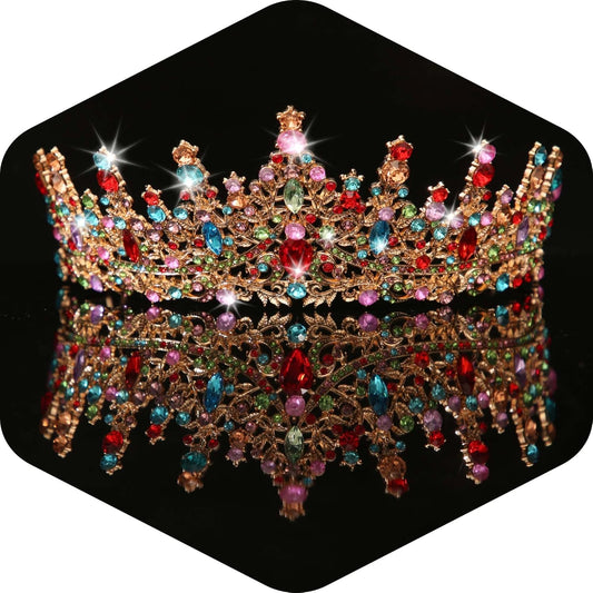 Kamirola Crystal Crowns and Tiaras Headband for Girl or Women Birthday Party Wedding Prom Bridal Halloween Christmas （TR19）