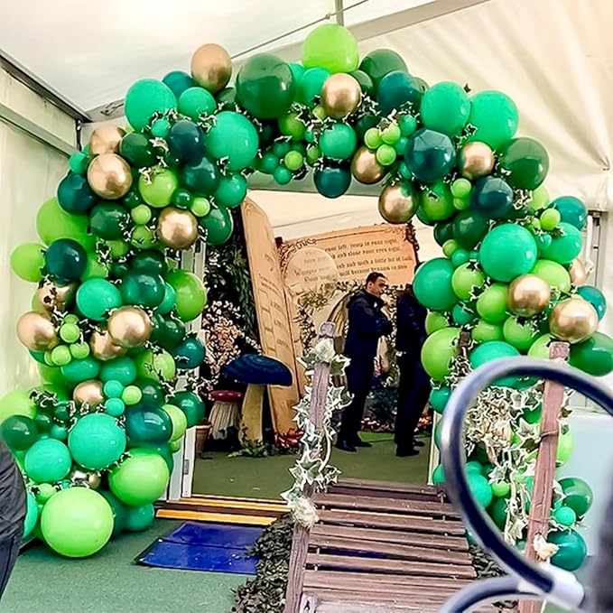RUBFAC 120pcs Balloons for Birthday Baby Shower Graduation Anniversary Wedding Party Supplies Garland Arch Decoration,12 Inches,Dark Green
