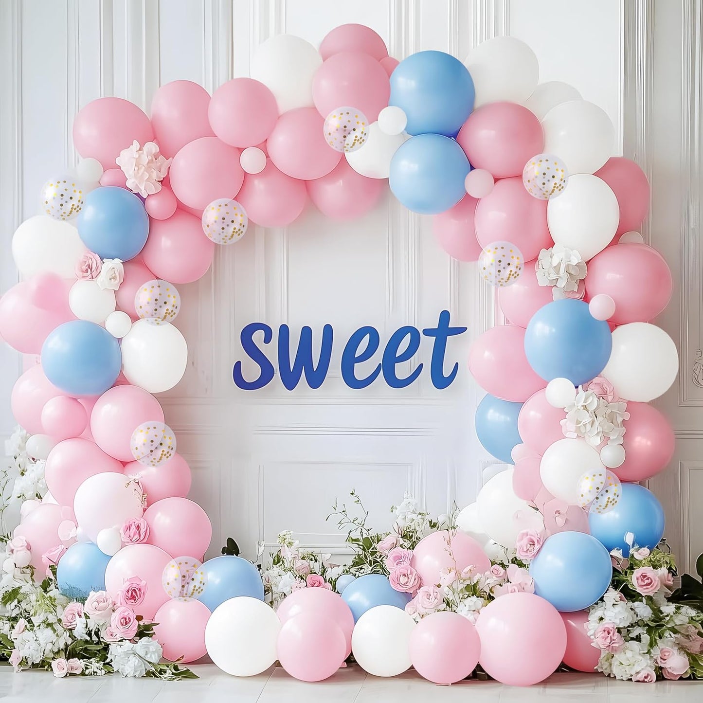 JOYIN 150 Pcs Pastel Pink Balloons, Different Sizes 18 12 10 5 Inch Pastel Pink Latex Balloon Arch Kit with Instruction for Birthday Decoration Party Graduation Wedding Holiday