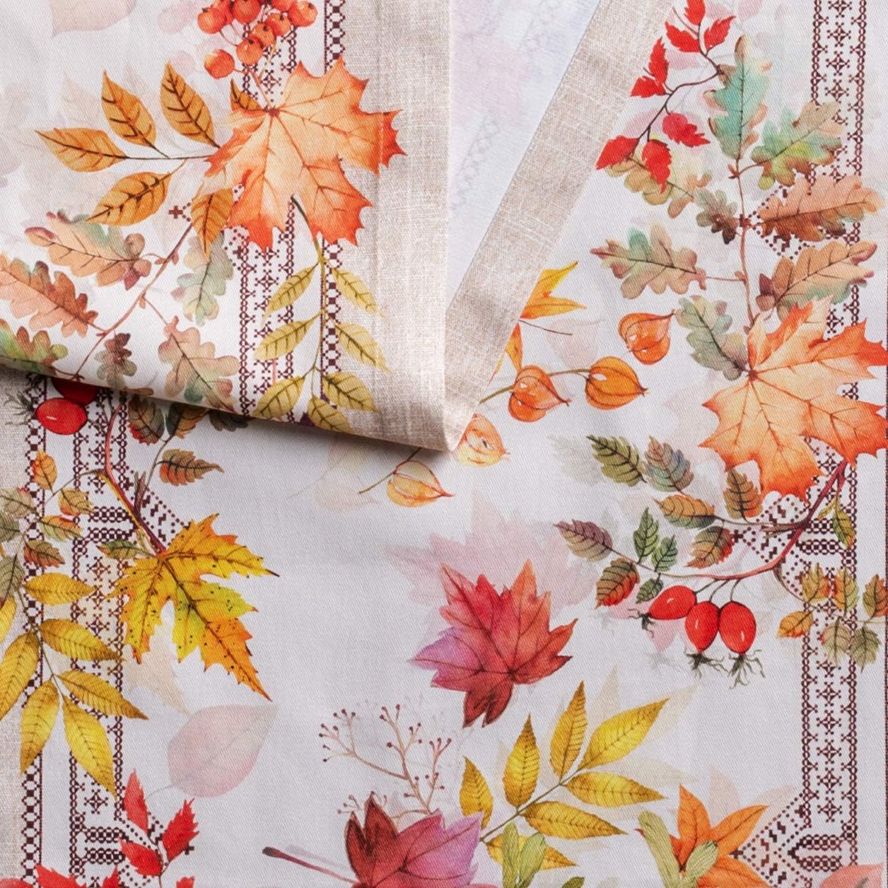 Maison d' Hermine Table Runner 100% Cotton Single Layer Table Runners 36 inches Long for Thanksgiving Christmas Decorations Home Kitchen Dining Party Wedding (Amarante, 14.5" x 36")
