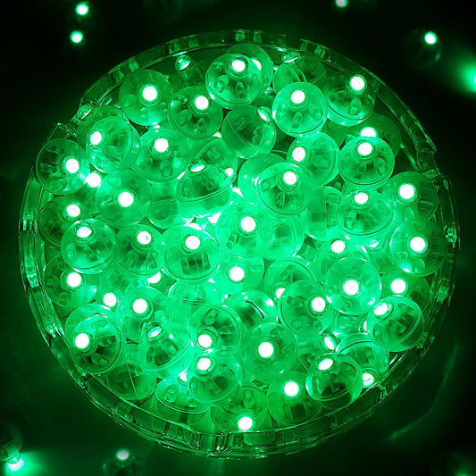 ZGWJ 100PCs Mini Led Lights,Flash Led Balloons Light up Balloons for Party Decorations Neon Party Lights for Paper Lantern Easter Eggs Birthday Party Wedding Halloween Christmas Decoration, Green