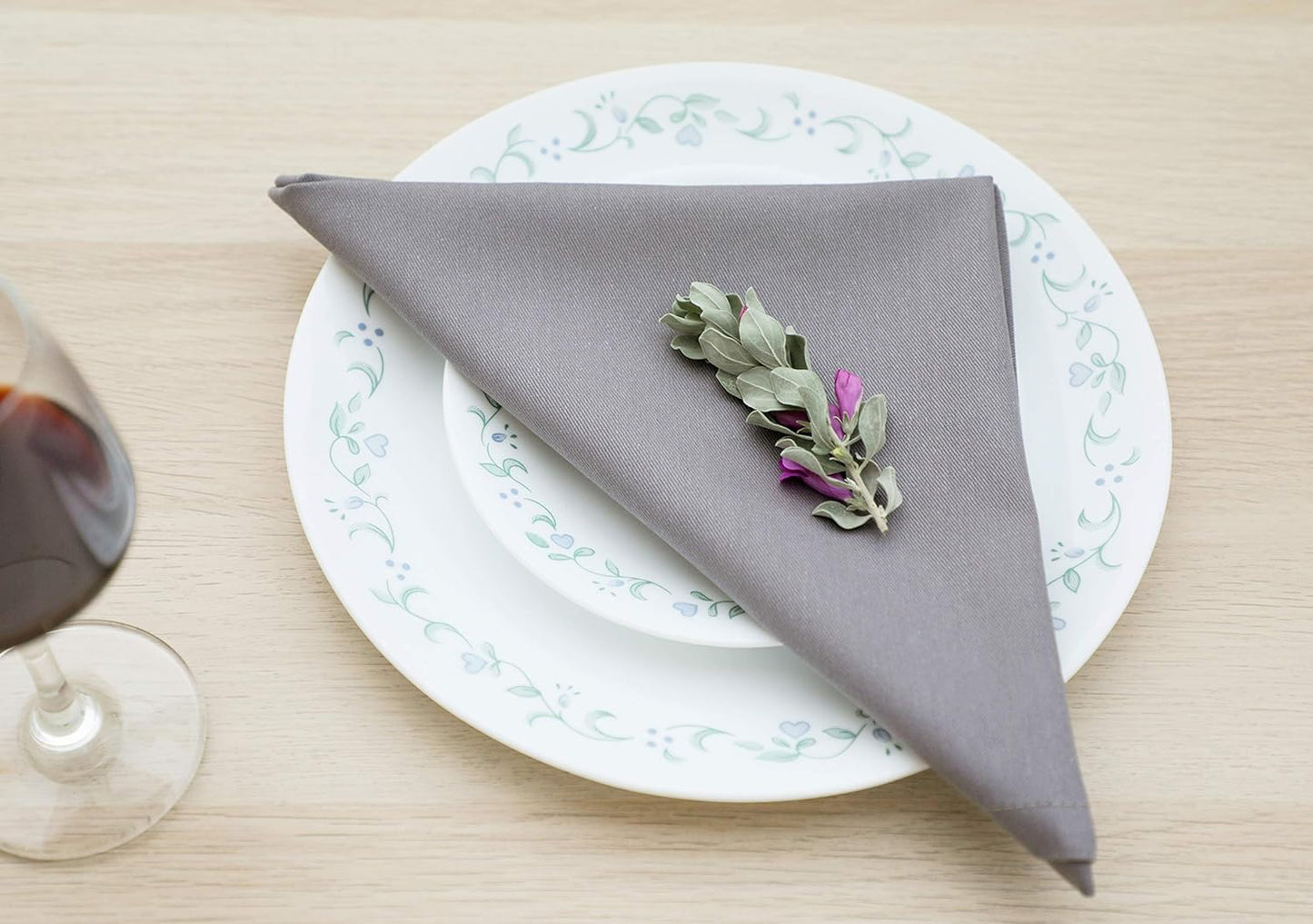 AMOUR INFINI Cotton Cloth Napkins Set of 12 Washable Soft Premium Hotel Quality 18x18 inch Dinner Napkin for Parties, Weddings and Table Decoration (Gray)