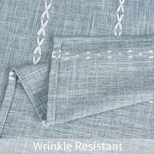 Zobesta Linen Table Cloth Blue Tablecloth Rectangle 98 x 53 Inch, Washable Farmhouse Soft Boho Blue Stripe Tablecloth for Party, Holiday, Picnic, Dining, Outdoor