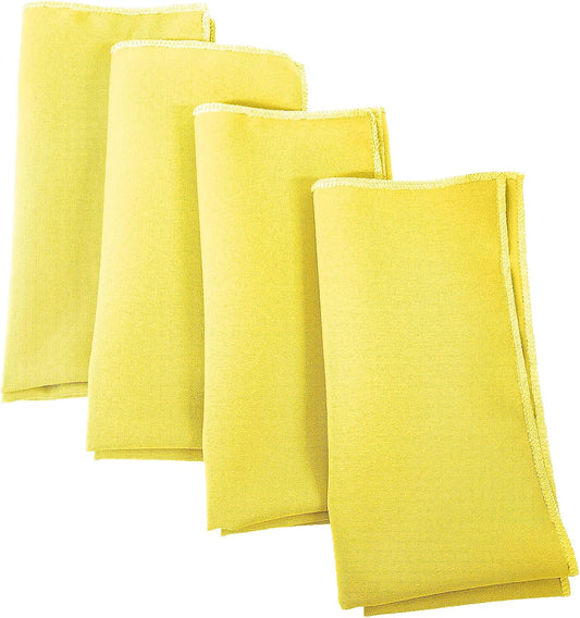 LA Linen 4-Pack Poly Blend Napkins - Soft, Washable, Stain & Wrinkle Resistant - Dinner & Party Napkins - 18x18 - Yellow Light