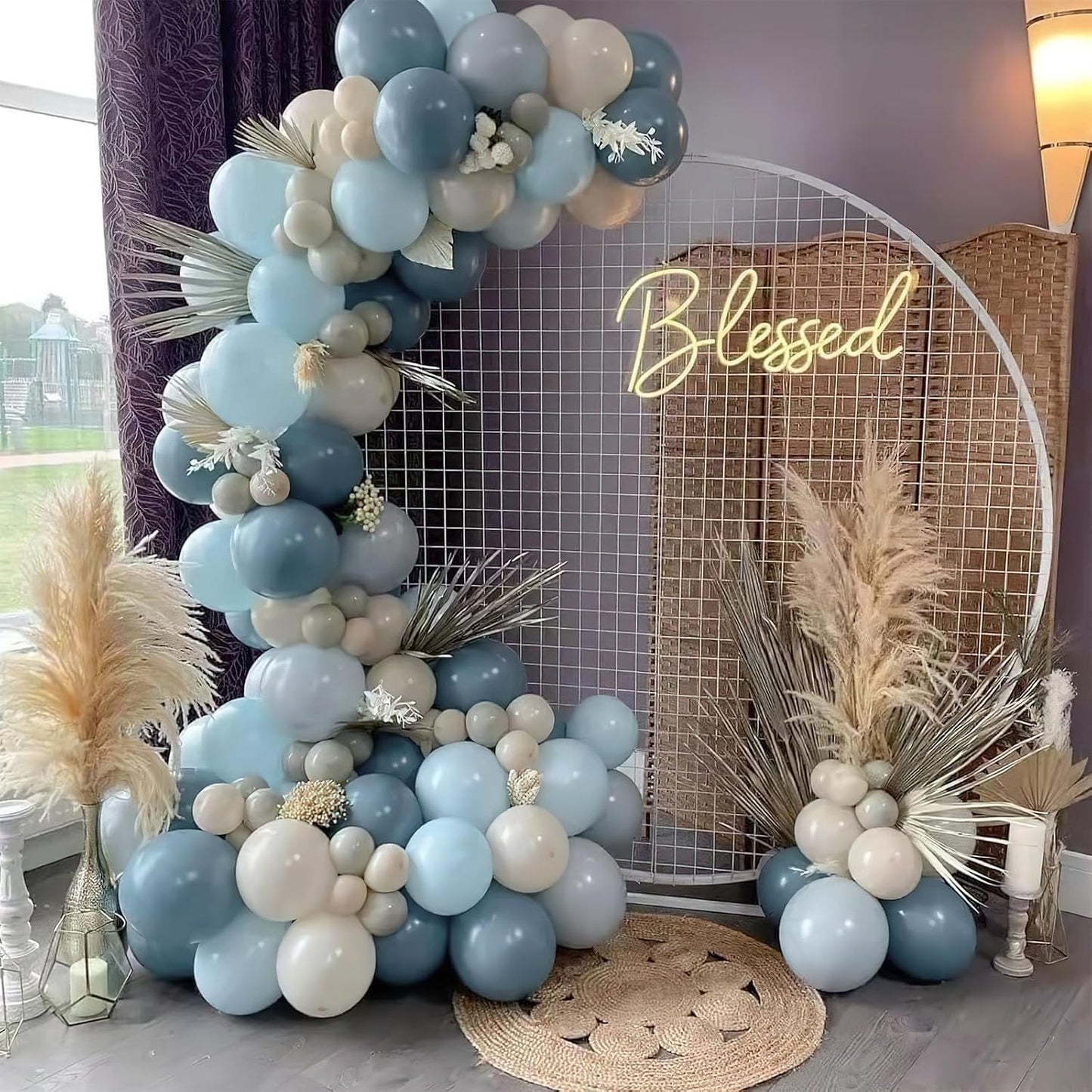 PartyWoo Dusty Blue Balloons 101 pcs 12 inch Light Boho Blue Aqua Latex Helium Balloons for Graduation Wedding Baby Shower Gender Reveal Anniversary Graduation Birthday Party Decorations Blue-F28