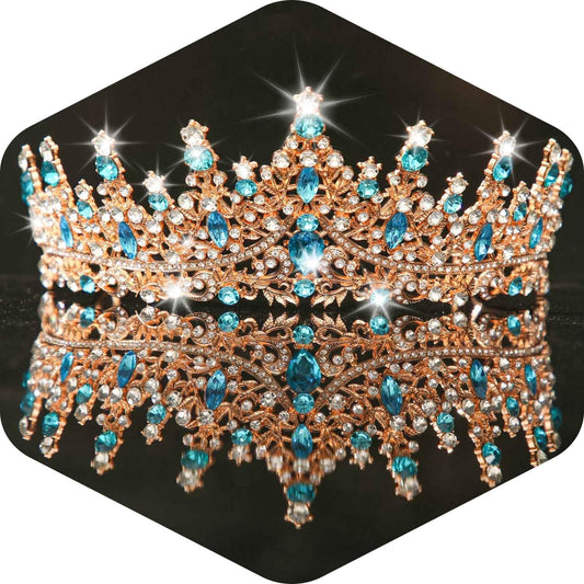 Kamirola Crystal Crowns and Tiaras Headband for Girl or Women Birthday Party Wedding Prom Bridal Halloween Christmas （TR19）