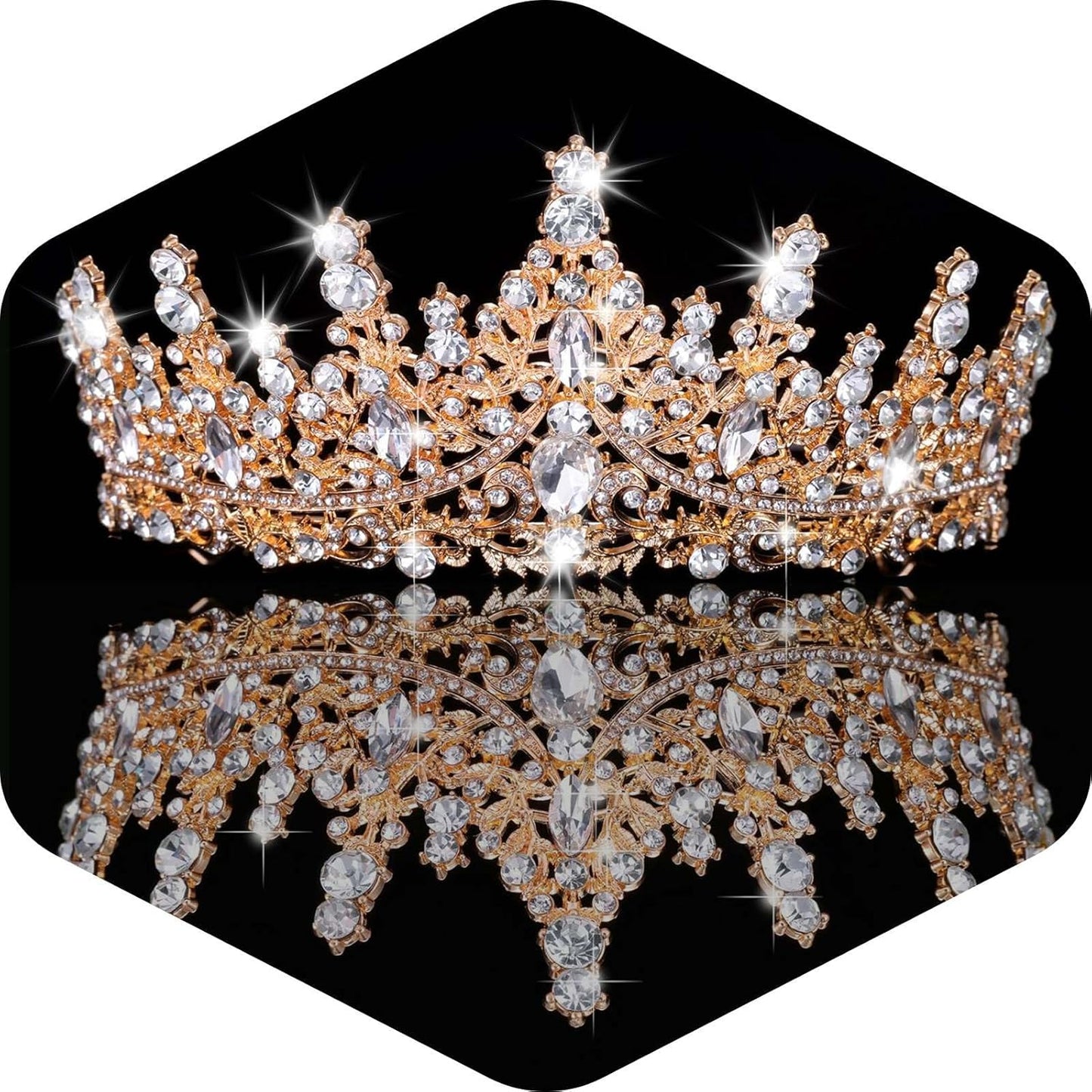 Kamirola Crystal Crowns and Tiaras Headband for Girl or Women Birthday Party Wedding Prom Bridal Halloween Christmas （TR19）