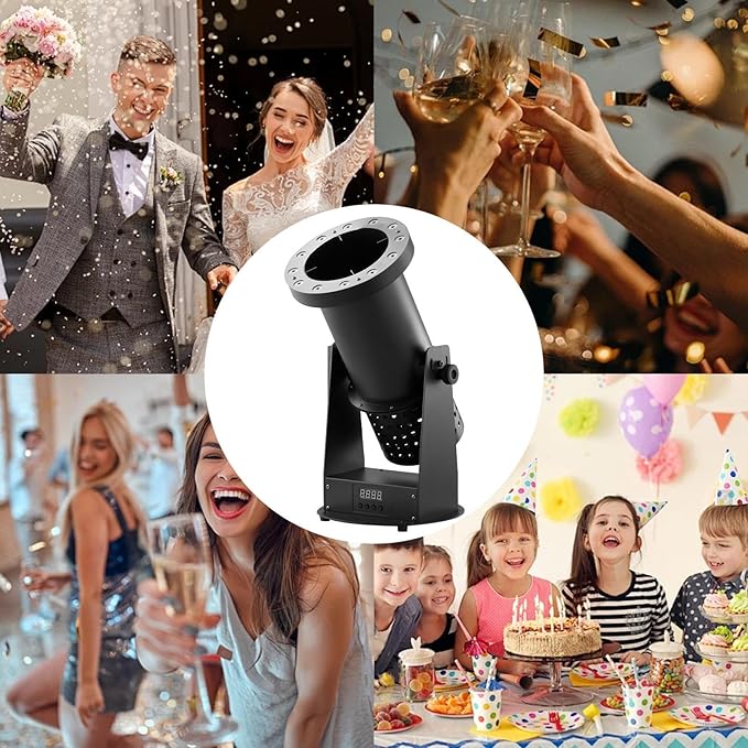 1500w Confetti Cannon Machine Professional Electric Confetti launchers Shooter With Wireless Remote,Loads Up To 2lbs Of Confetti Shoots Up To 30ft For Special Event, Parties, Club, Wedding, Concerts