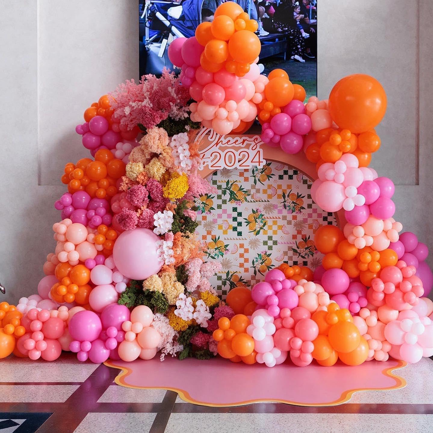 Bezente Pink and Orange Latex Balloons,60pcs 12 inch Light & Hot Pink Orange Confetti Balloons for Baby Shower, Birthday, Wedding, Tropical Party decorations