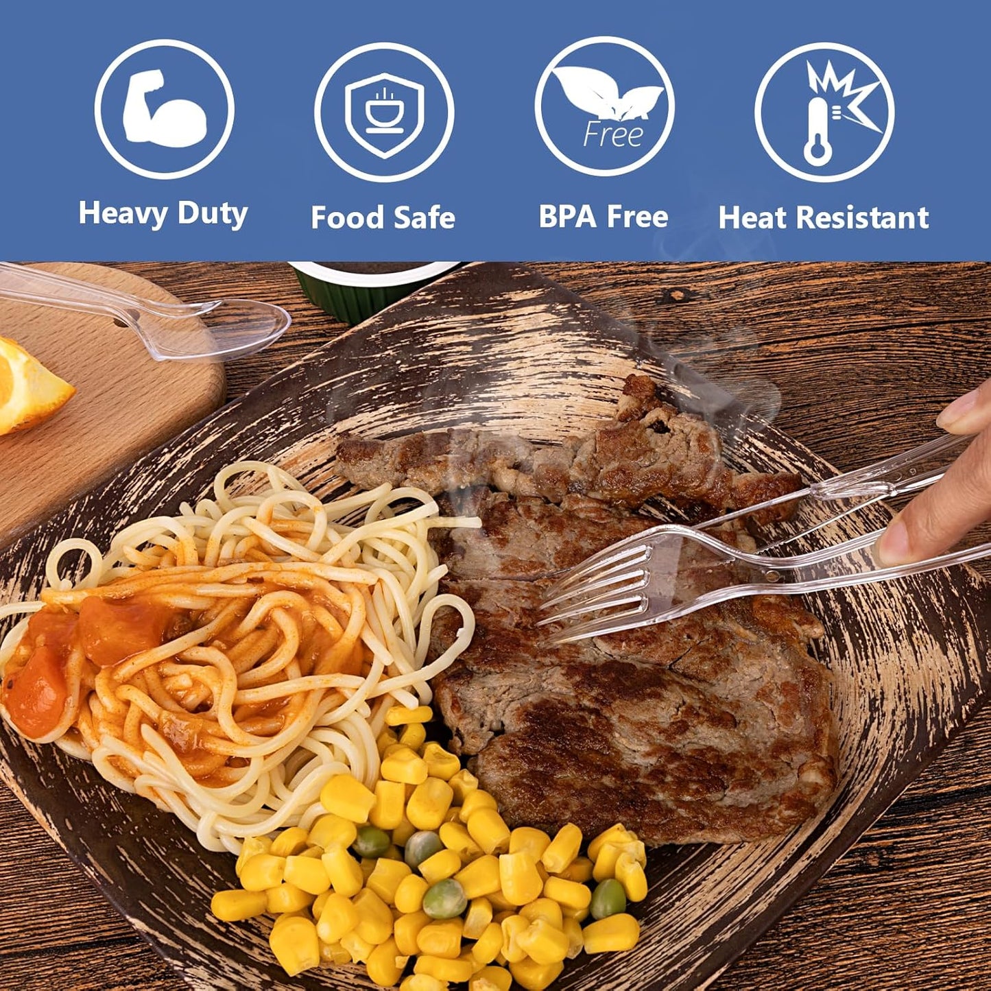 SACATR 3000 Count Plastic Forks Bulk - Plastic Silverware Forks Heavy Duty, BPA-Free, Heat Resistant, Suitable for Family Gatherings, Outdoor Events, Commercial Catering