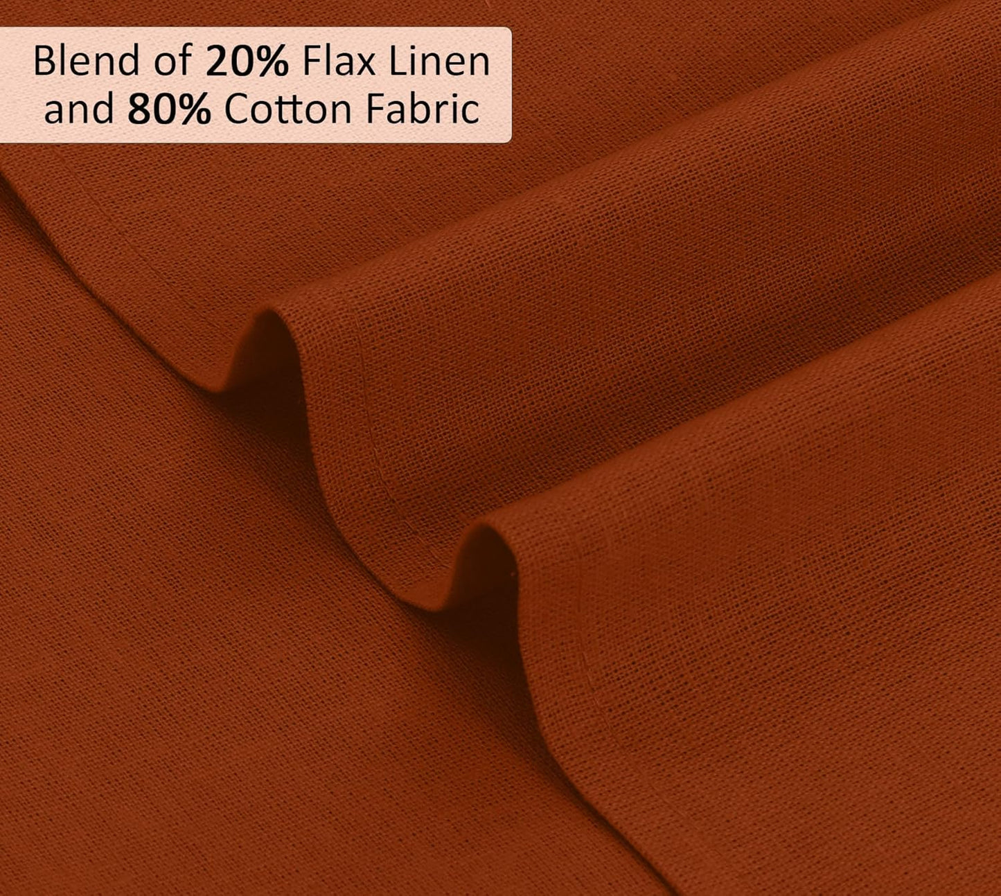 Ruvanti Linen Napkins Set of 12, 18x18 Cloth Napkins, Cotton Linen Blend Napkins Cloth Washable, Soft, Reusable Dinner Napkins for Wedding, Parties, Christmas, Thanksgiving, Everyday Use - Rust