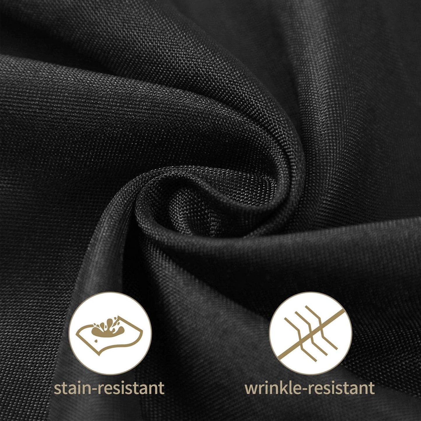 Ascoza 2pack 120 Inch Black Round Tablecloth in Polyester Fabric for Wedding/Banquet/Restaurant/Parties