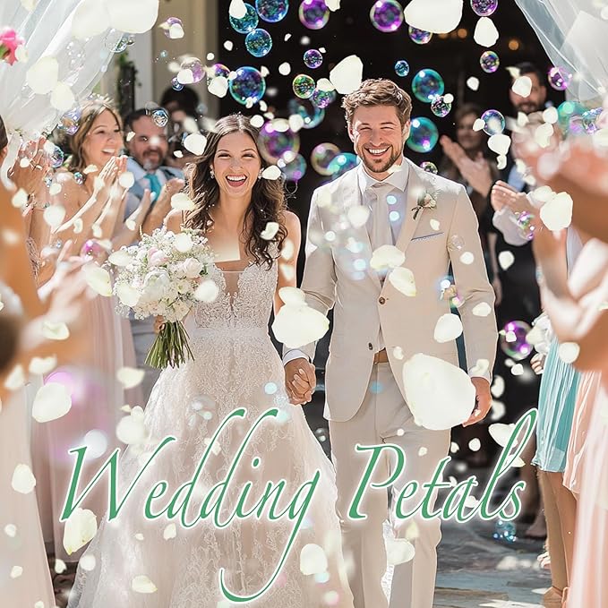 Dried Real White Rose Flower Petals for Wedding, 2.82oz Preserved Dried Ivory Petals for Flower Girl Basket, Dinner Table Centerpieces ,Romantic Night, Proposal Décor(80g)