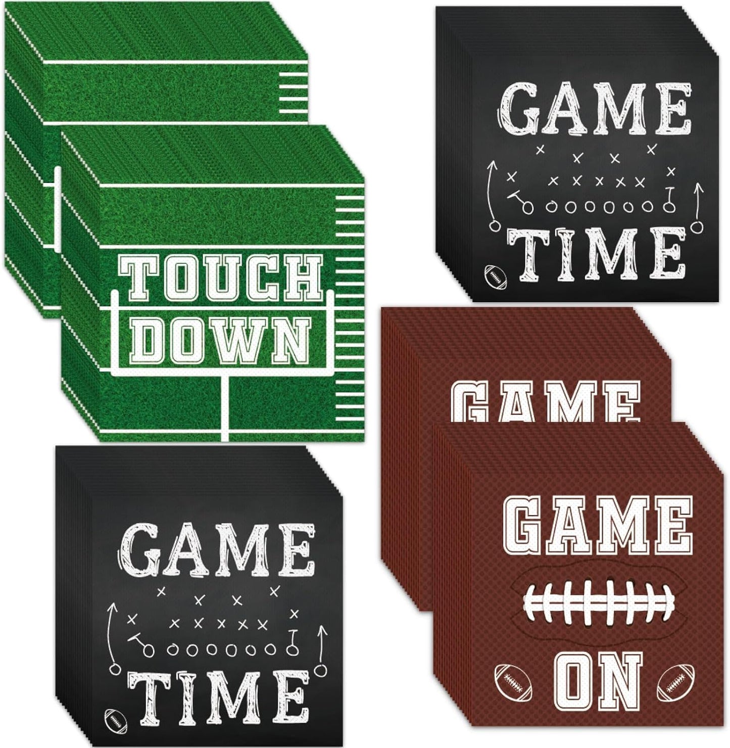 Qyeahkj 120pcs Football Party Napkins Supplies Disposable Football Birthday Paper Napkins Set Decorations for Sport Events Game Time Tailgate Touchdown Party Favors, 3 Design