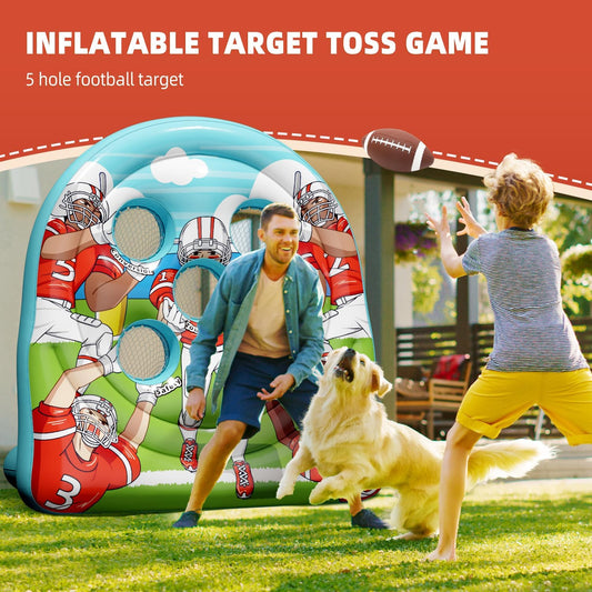 Football Target Toss Game - Inflatable Football Throwing Target Toy - Carnival Party Games Outdoor Yard Game for Kids and Adults