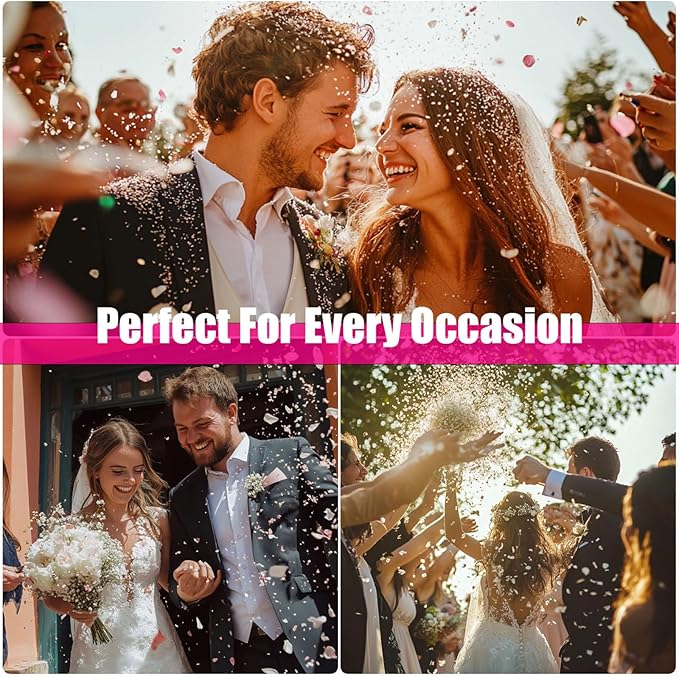 50 Pack Biodegradable Real Flower Petals Confetti, Natural Wedding Confetti Decor with Jasmine & Pink Dried Flower Petals, The Send Off Ideas, Flower Girls Basket, Party Romantic Gifts