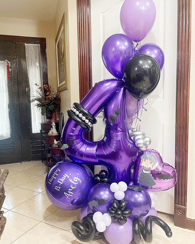Purple Number 8 Balloon 40 Inch, 8th Birthday Party Decorations for Children, Giant 8 Foil Balloon for Party Supplies