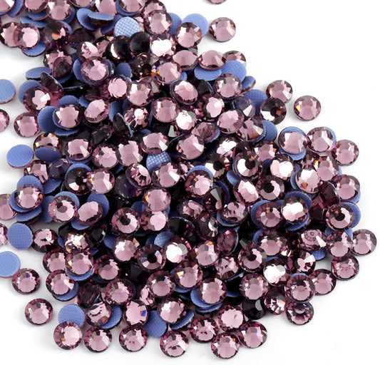 Beadsland Hotfix Rhinestones, 288pcs Flatback Crystal Rhinestones for Crafts Clothes DIY Decoration, Light Amethyst, SS30, 6.3-6.5mm