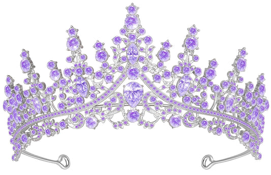 Tiara Crown for Women, Queen Tiara for Birthday Prom Bridal Party Custome Purple