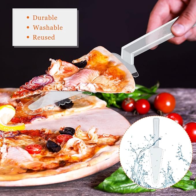 Suclain Disposable Cake Cutter 9.1 Inch Plastic Cake Server Cutting Plastic Spatula Knives Pie Pizza Pastry Slicer Serving Utensils for Kitchen Wedding(Clear,100 Pieces)