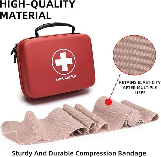 FRESINIDER Elastic Bandage Wrap 8 Pack(4 X 3 + 4 X 4 Wide Rolls) + 48 Clips | Stretch Compression Bandage Stretches up to 15ft | Ideal for Medical, Sports, Sprains, Calf, Ankle & Foot