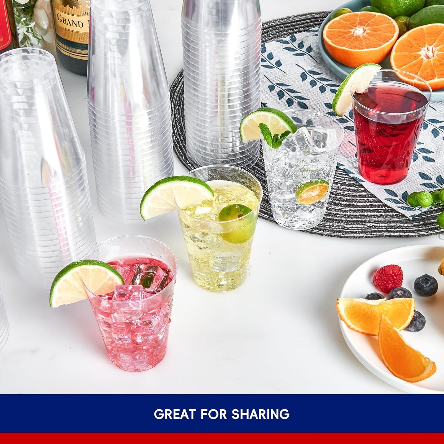JOLLY CHEF 300 Pack 7 oz Clear Plastic Cups Disposable Cups,7 Ounce Disposable Wine Cups Ideal for Party, Whiskey, Wine Tasting, Perfect for Halloween Christmas