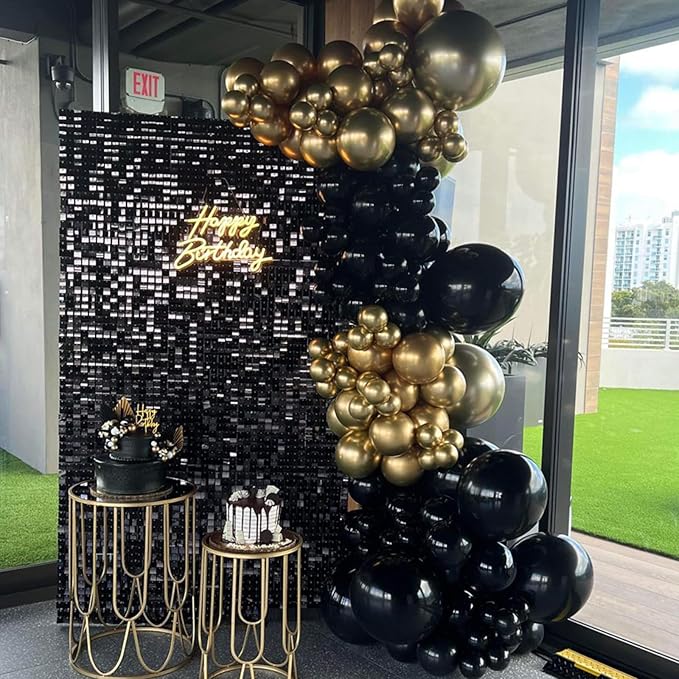 110pcs Black Balloons 12inch Matte Black Latex Party Balloons for Graduation, Wedding, Birthday, New Year, Baby Shower, Anniversary, Holiday Party Decorations