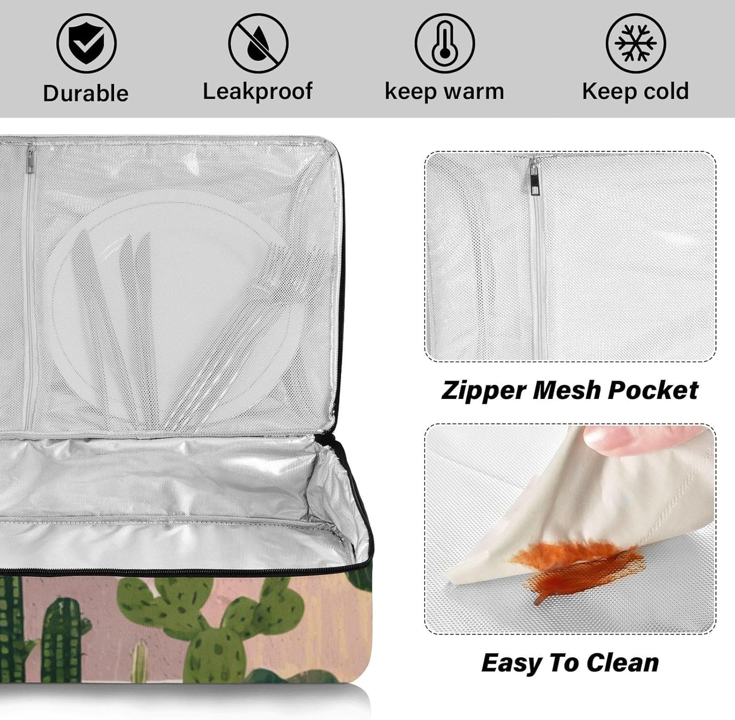 Casserole Carriers for Hot or Cold Food Reusable Casserole Dish Carrier Insulated Thermal Large Capacity Durable Perfect for Party Camping Family Gatherings Yellow Fish