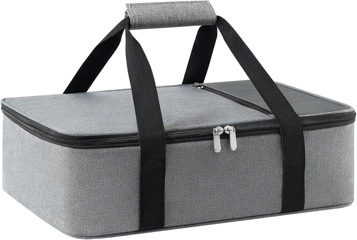 Insulated Casserole Carrier for Hot or Cold Food,Pie Carrier Bag Lunch Tote for Potluck Parties/Picnic/Cookouts, Fits 9"x13" Baking Dish,Single Grey