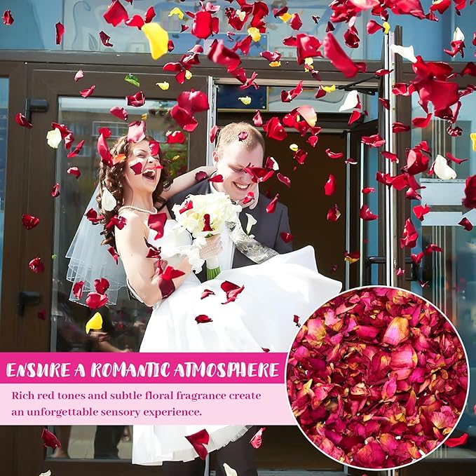 Dried Red Rose Petals - 90g (3.2oz) for Soap Making, Bath, Spa, Wedding Decor & Crafts