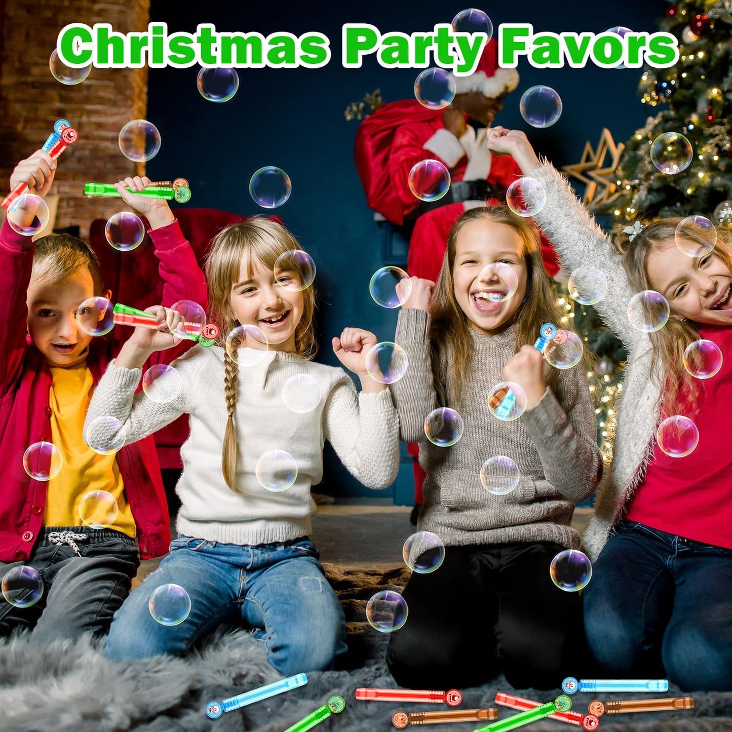 Christmas Mini Bubbles Goodie Bag Stocking Stuffers Fillers for Kids 20 Pack, Small Party Favors Toys Gifts Non Candy Treats for Toddlers, Christmas School Classroom Supplies Prizes Games for Students