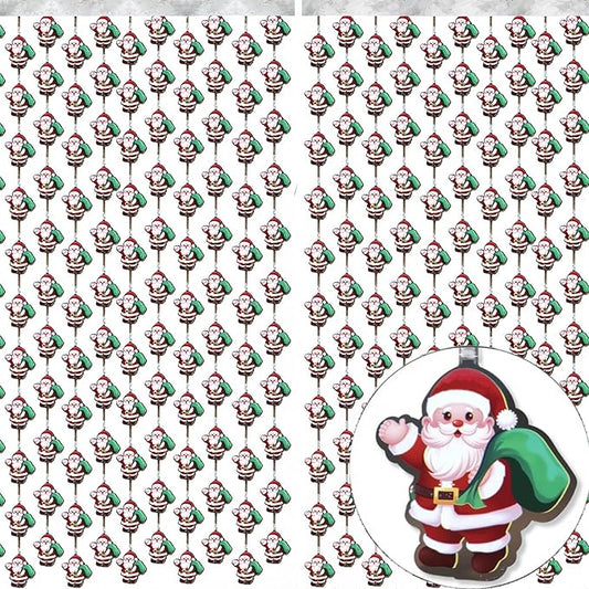 Santa Claus Party Decorations - 2 Packs Silvery Foil Fringe Streamers Curtains for Bachelorette, Birthday Backdrop Decorations,Bridal Shower Party Decorations (3.3x6.6 ft)