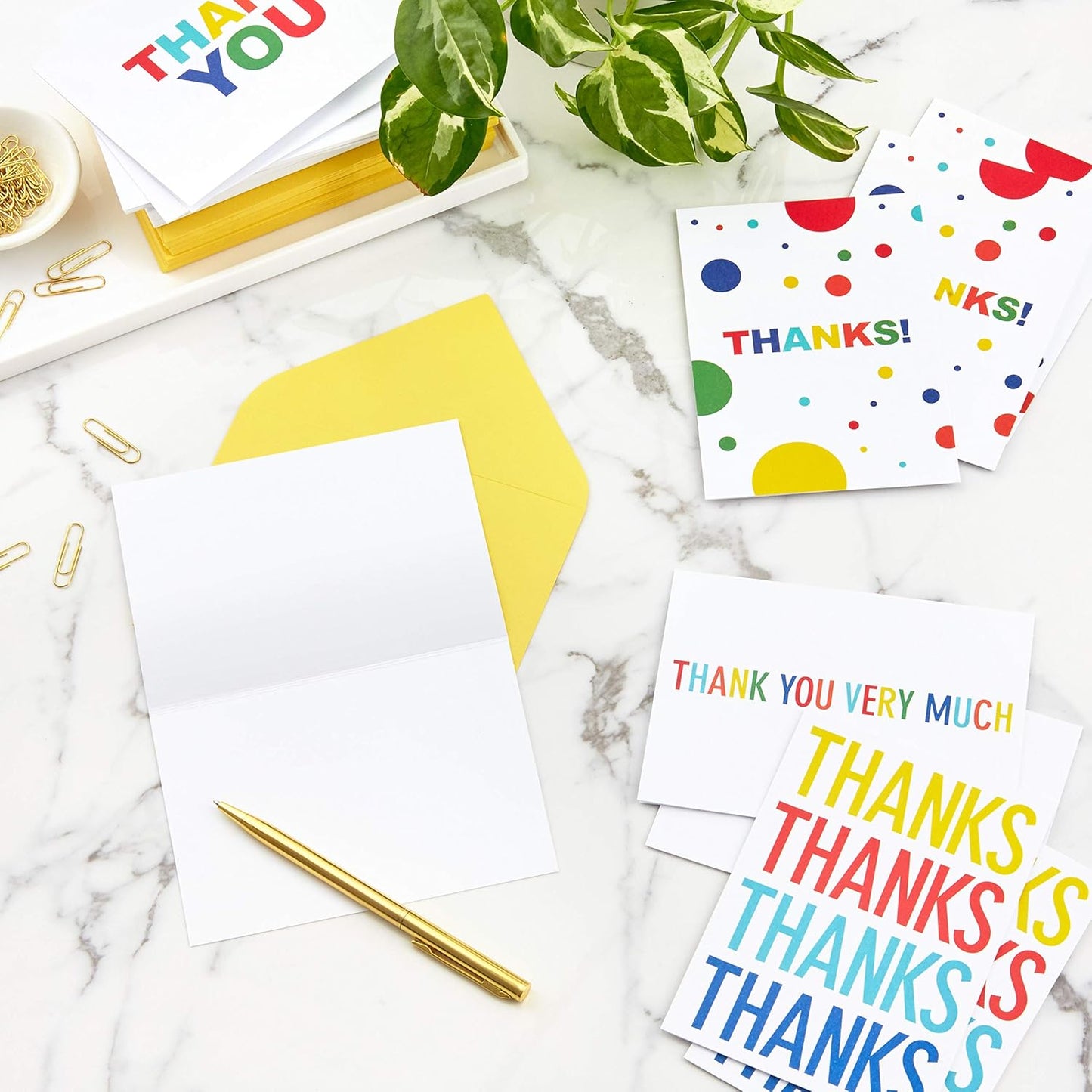 Hallmark Thank You Cards Assortment, Primary Colors (48 Thank You Notes for Kids and Adults) for Graduation, Baby Shower, Birthdays, All Occasion