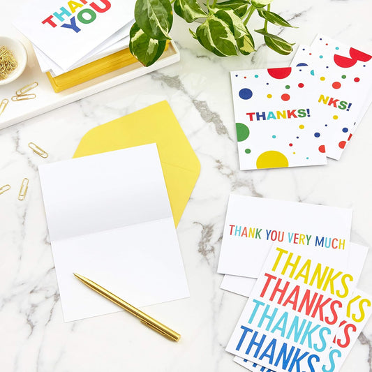 Hallmark Thank You Cards Assortment, Primary Colors (48 Thank You Notes for Kids and Adults) for Graduation, Baby Shower, Birthdays, All Occasion