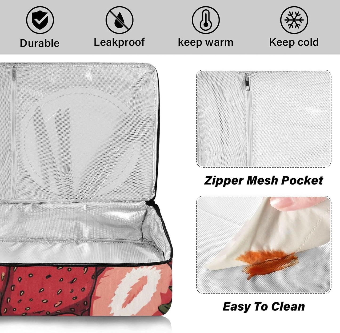 Casserole Carriers for Hot or Cold Food Reusable Casserole Dish Carrier Insulated Thermal Large Capacity Durable Perfect for Party Camping Family Gatherings Yellow Fish