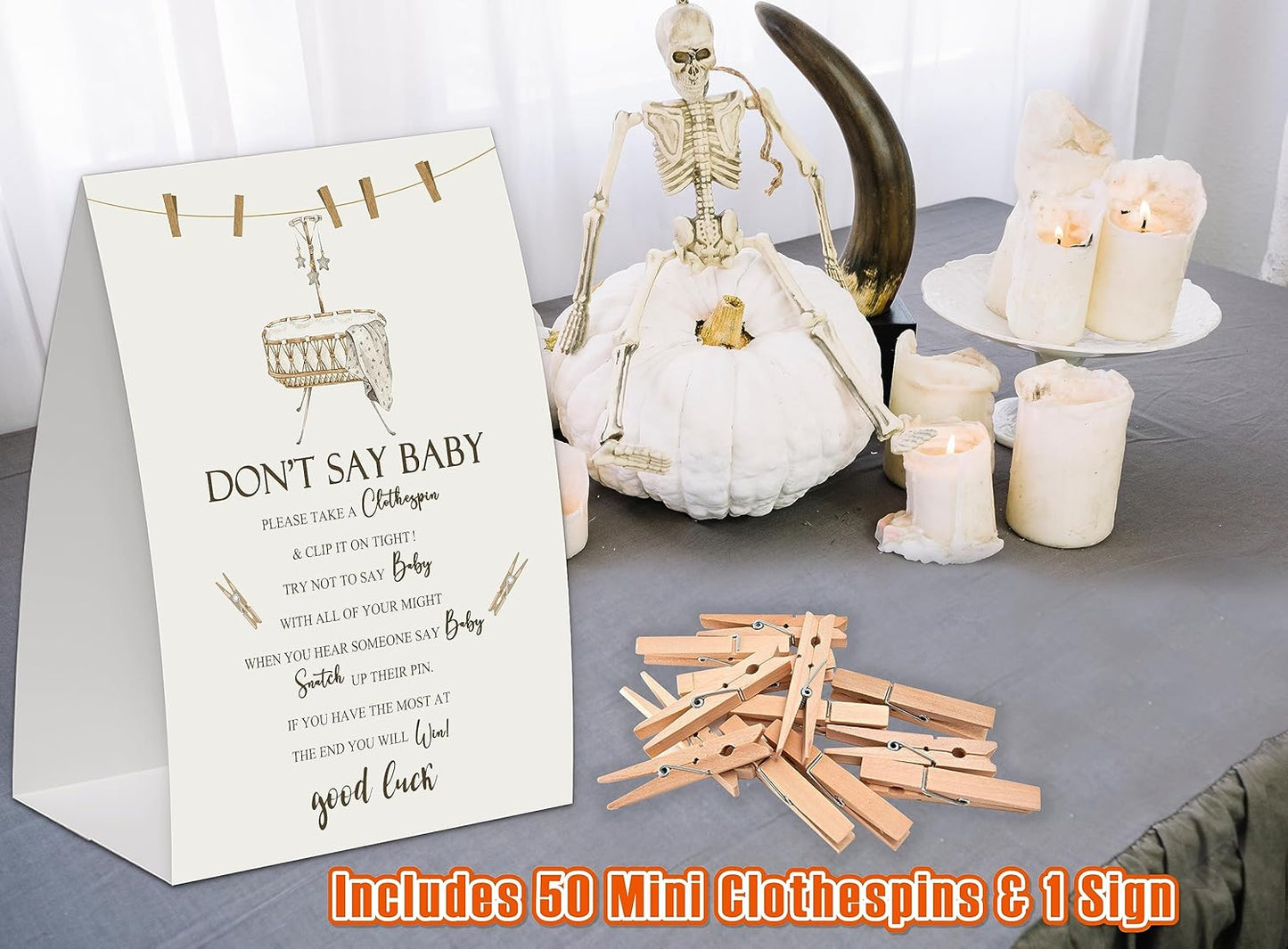 Neutral Boho Shower Decorations,Don't Say Baby Baby Shower Game,Gender Neutral Baby Shower Decorations,Small Clothespin Game,Baby Shower Ideas,Baby Shower Games 50 Guest,Fall Party Games