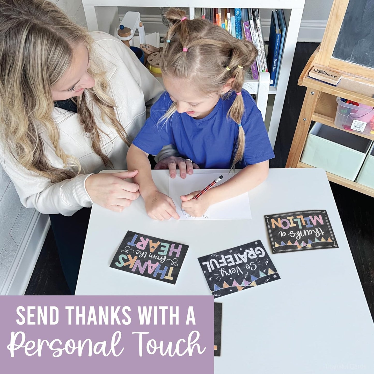 Hadley Designs Bulk Thank You Cards with Envelopes - 24 Kids Thank You Cards For Teachers, Cute Thanks Blank Cards and Envelopes, Fun Appreciation Note Card for Birthday, Baby Shower & Small Business