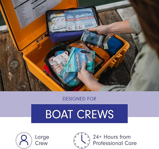 Adventure Medical Kits Marine Series Medical Kit - 3500 - Boat First Aid Kit For Large Crews 24 Hours From Care - Includes Emergency Medical Supplies Like Bandages, Medicine, Guide Book & More