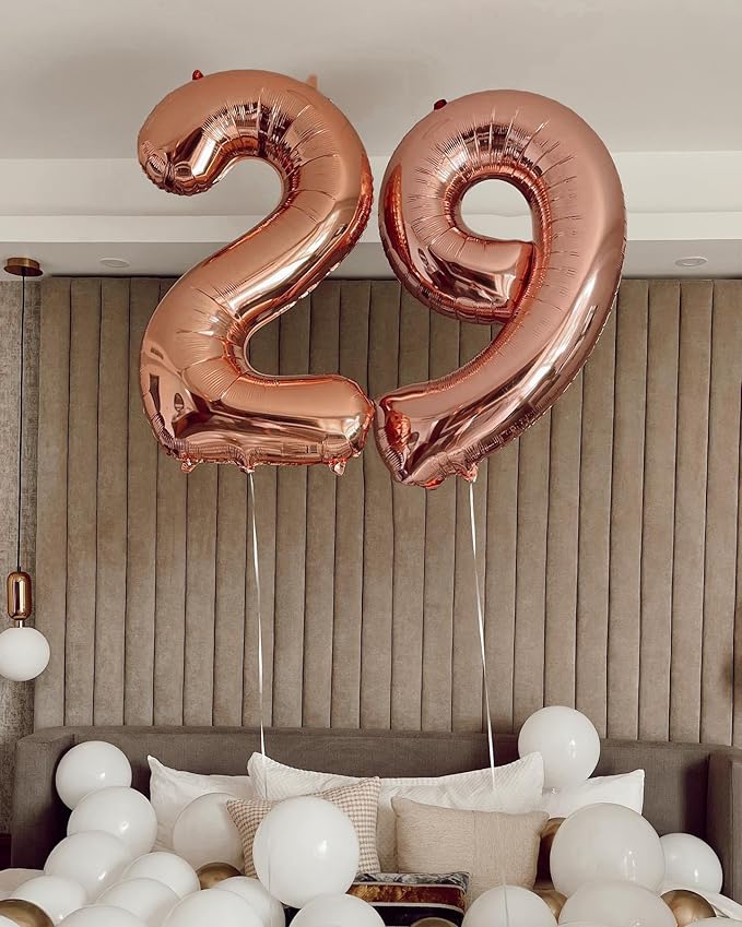 Rose Gold Number 4 Balloon 40 Inch, 4th Birthday Party Decorations for Children, Giant 4 Foil Balloon for Party Supplies