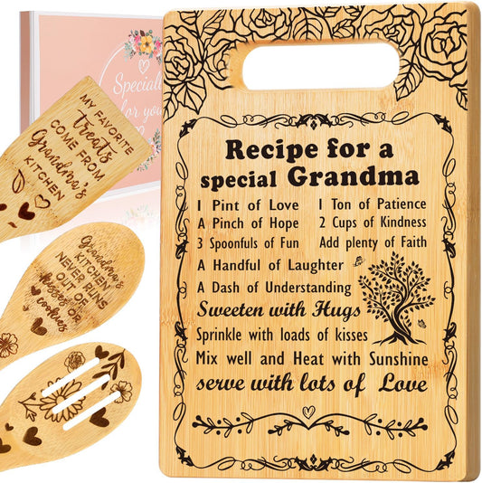 Grandma Gifts from Grandkids, Grandma Birthday Gifts Cutting Board Set Gift, Best Grandma Ever Gifts Great Grandma Christmas Gifts for Nana Gigi Mimi, Mothers Day Gifts Thank You Gifts for Grandma