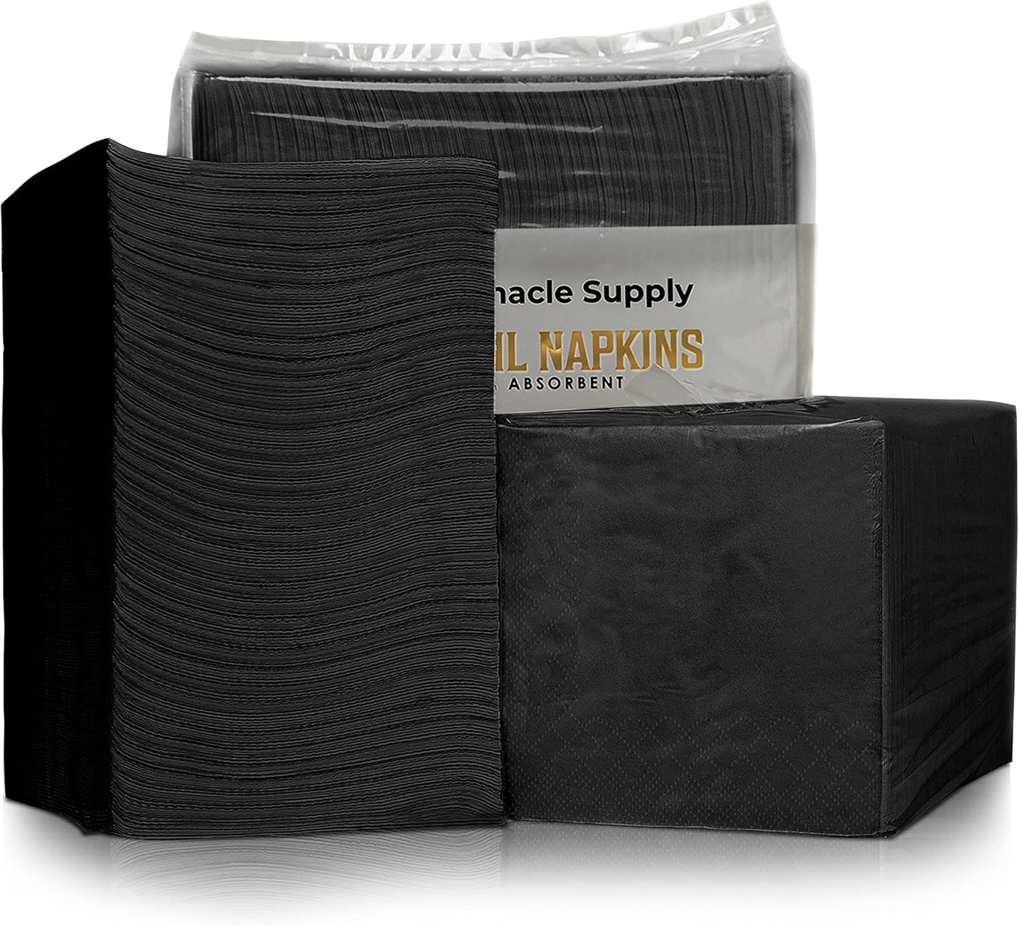 1100 Pack Cocktail Napkins Paper - Quality 3-Ply Black Beverage Napkins - Restaurant, Event, Bar Napkins - Perfect Size Dessert Napkin - Party Napkin Bulk - Elegant Wedding Napkins Disposable