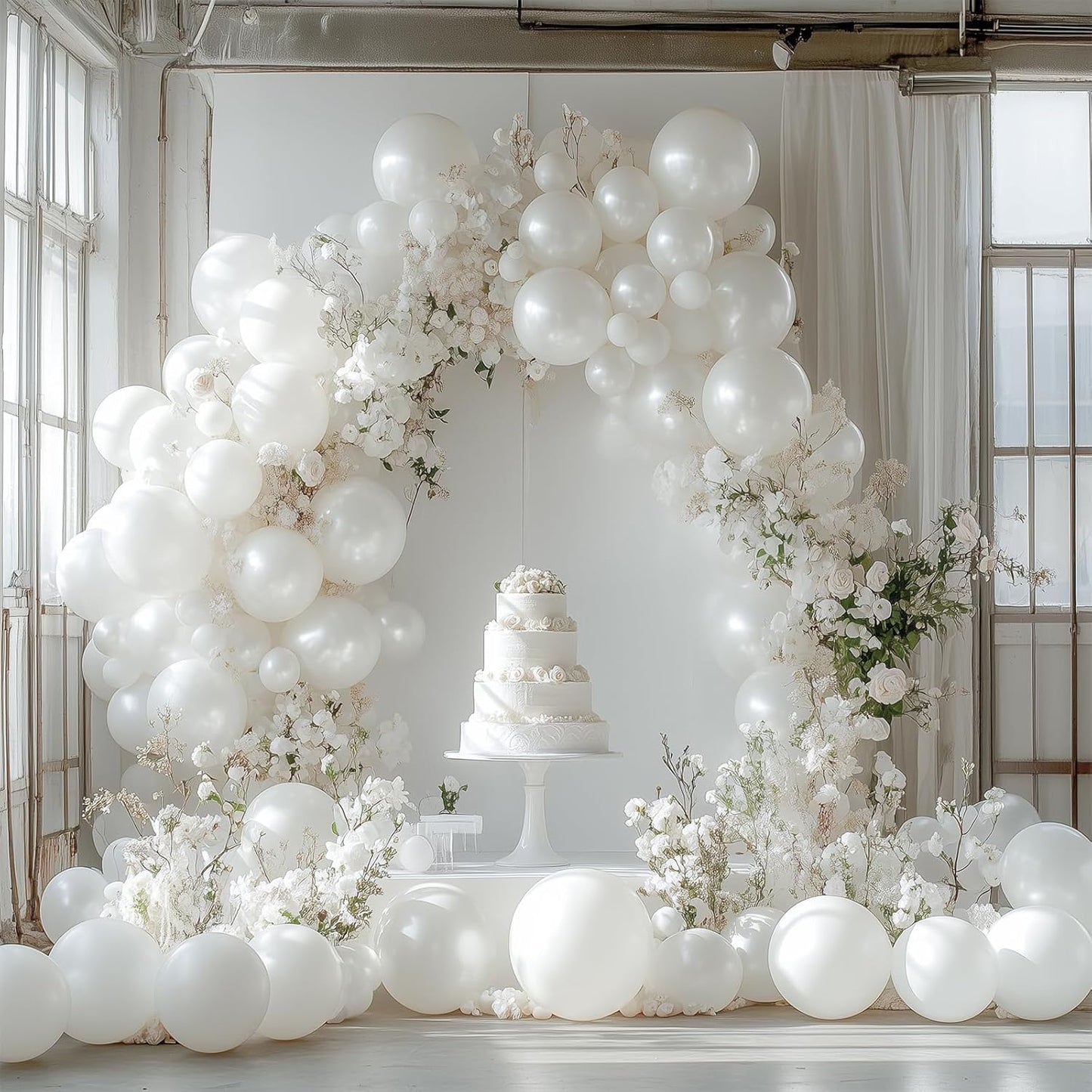 PartyWoo Pearl White Balloons 101 pcs 12 Inch White Latex Balloons for Wedding Bridal Graduation Engagement Baby Shower Gender Reveal Easter Anniversary Birthday Party Decorations White-Z30