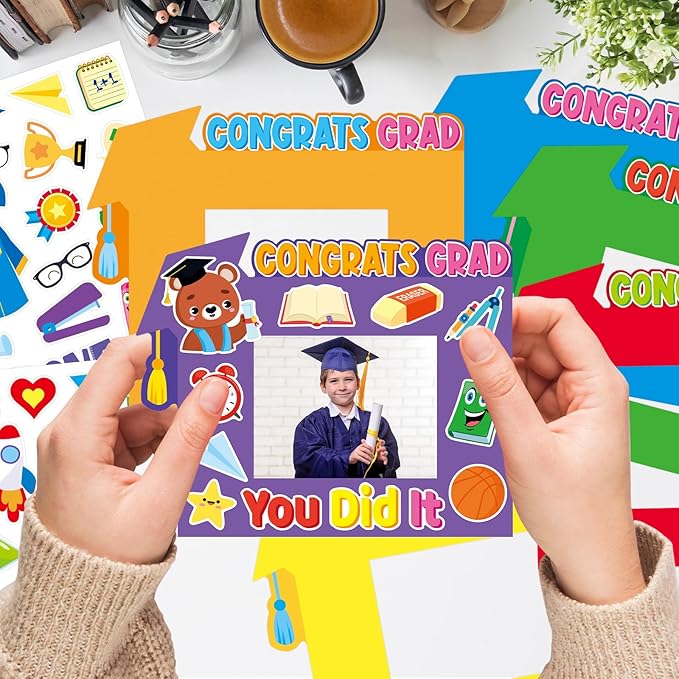 Luckyhern 30 Pack Graduation Picture Frame Craft Kits for Graduation Photo Frame 2026 Grad Party Decoration Class of 2026 Congrats Grad Craft Activity