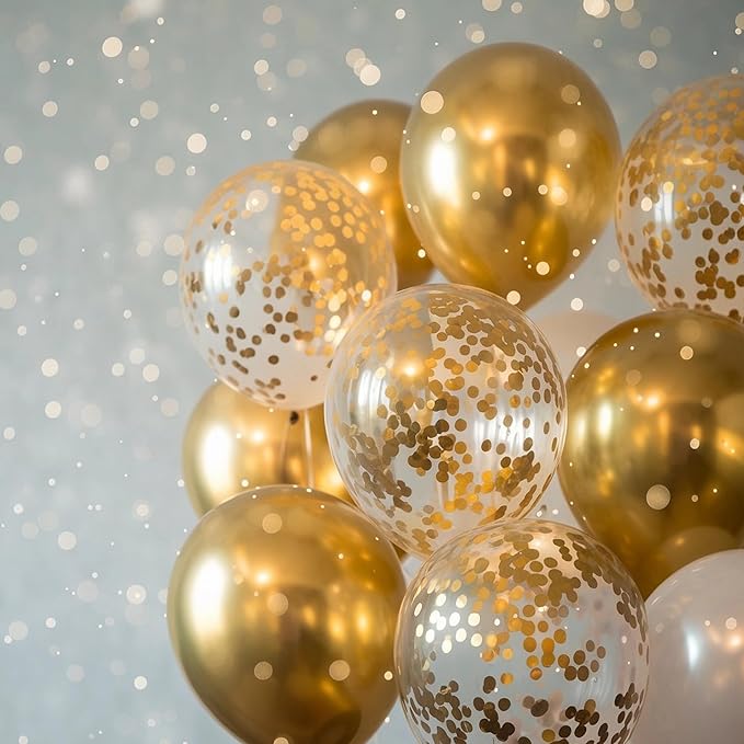 Mr. Pen- Metallic Balloons, 12 Inch, 54 Pack, Metallic Gold Balloons & Gold Confetti for Birthday Party