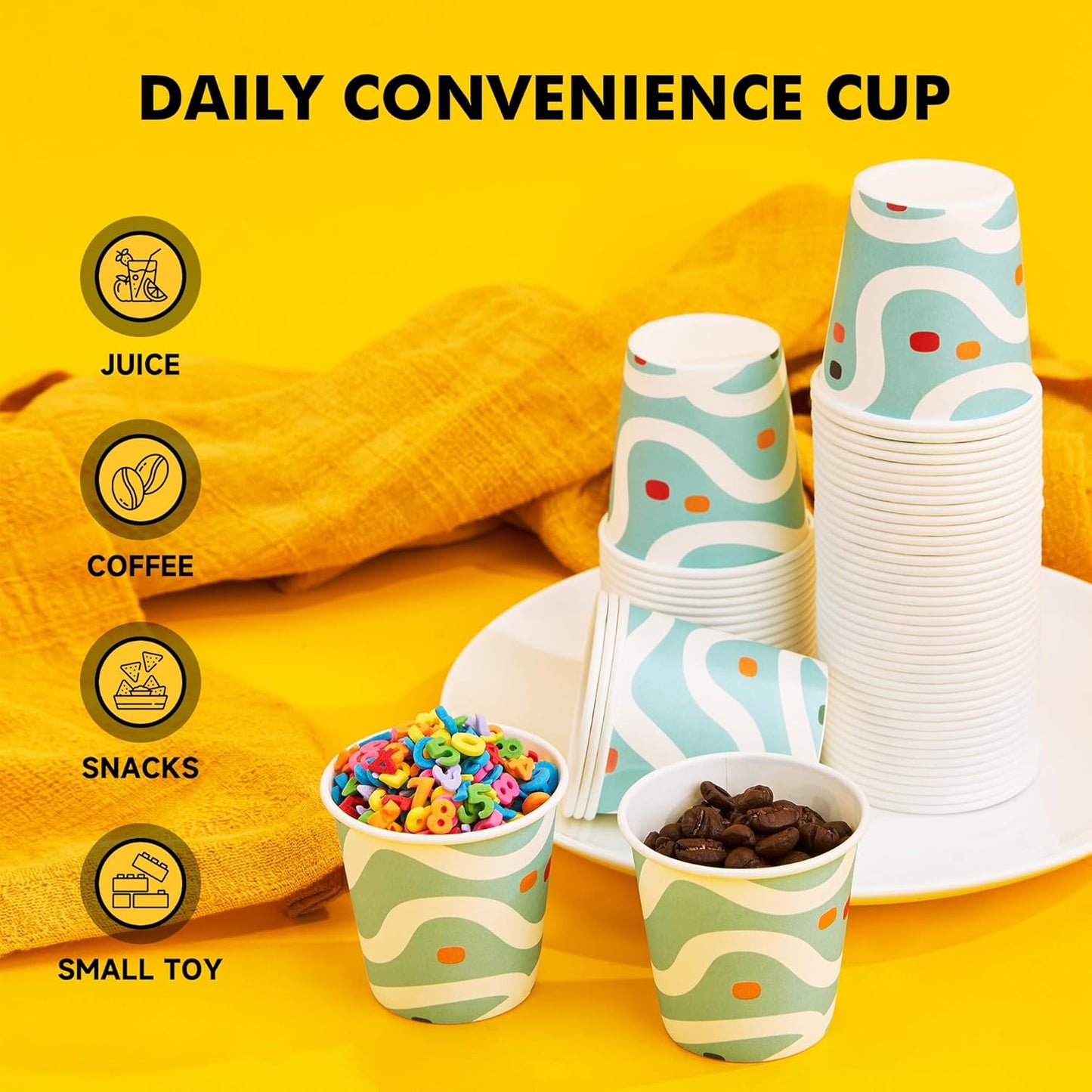 RACETOP [300 Pack] Paper Cups 3 oz, Bathroom Cups 3 oz, Disposable Bathroom Paper Cups, Small Mouthwash Cups, Ideal for Party