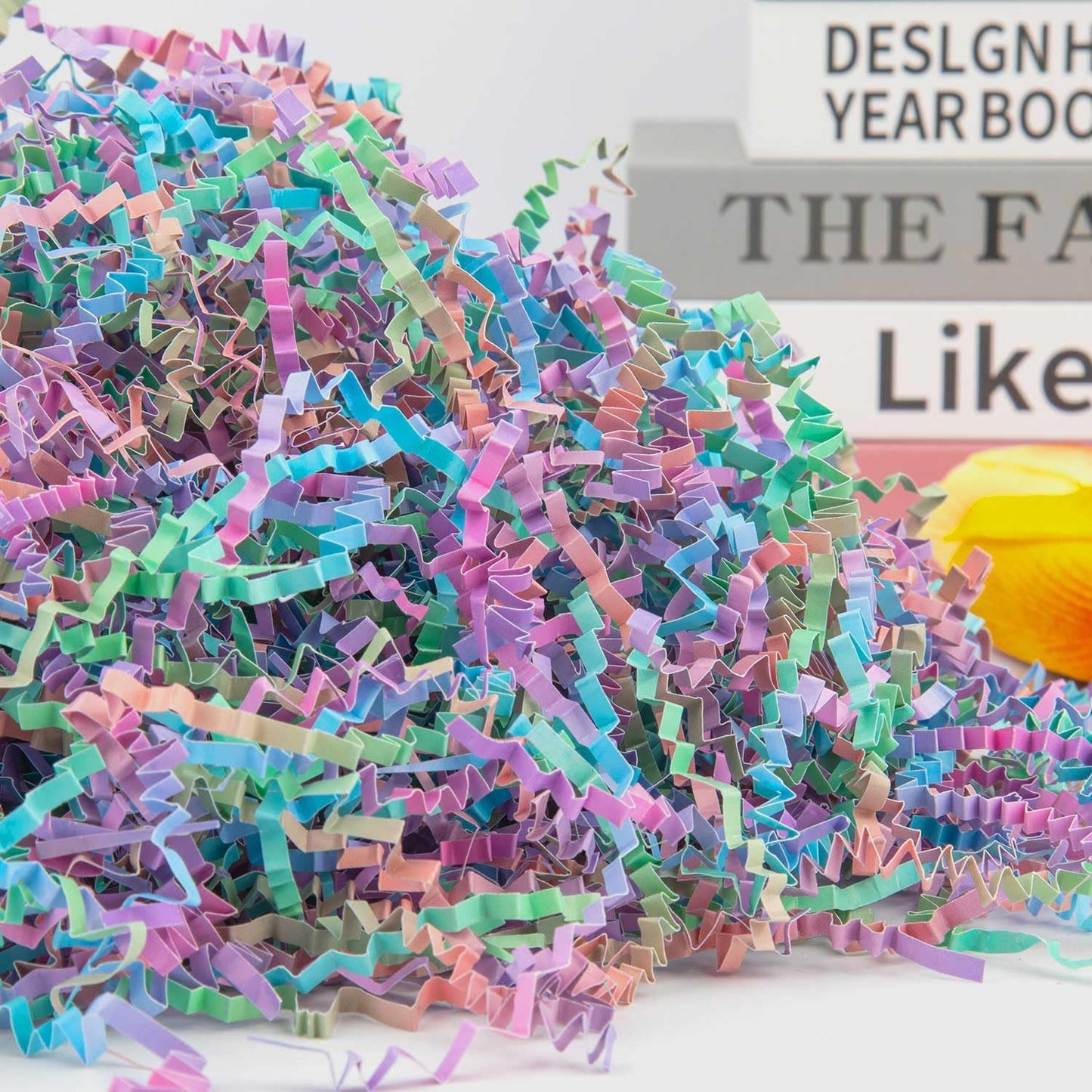Caleihd 1/2 LB Crinkle Cut Paper Shredded Filler Paper for Gift Baskets Gift Box Confetti Shreds Decoration Stuffing for Birthday, Weddings, Anniversaries, Christmas Wrapping Multi-color