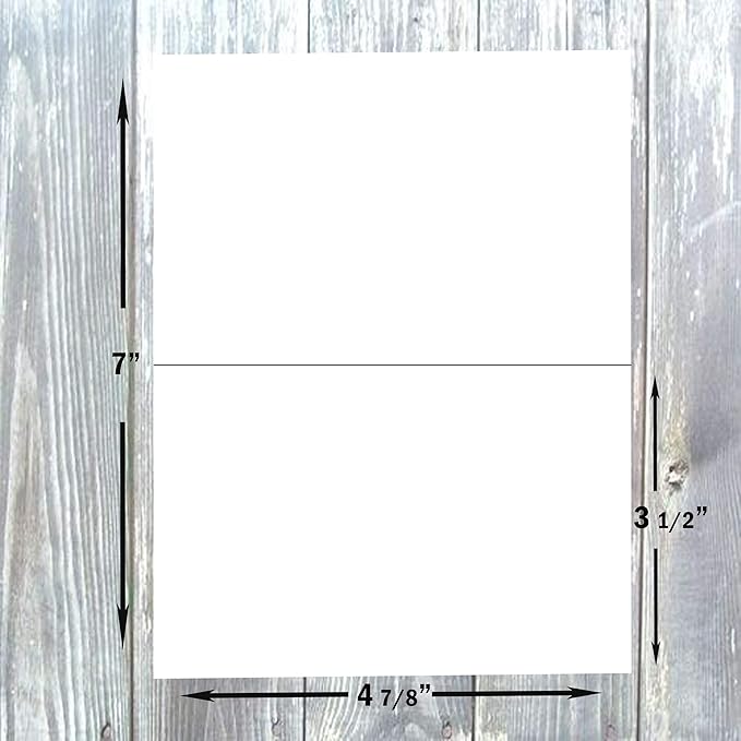 Hamilco Card Stock Folded Blank Cards with Envelopes 3 1/2 x 4 7/8" Scored White Cardstock Paper 80lb Cover - 100 Pack